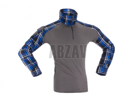 Flannel Combat Shirt Blue L Invader Gear