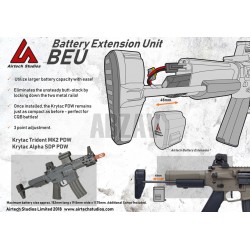 BEU Battery Extension Unit Krytac Trident Black Airtech Studios
