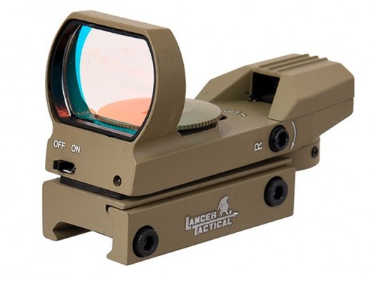 4 Reticles Red dot Reflex Sight Tan Lancer Tactical