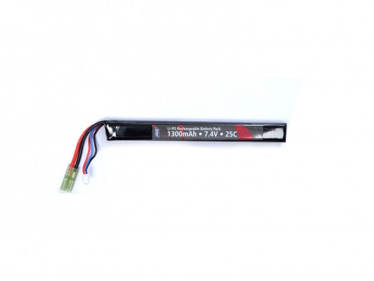 Battery, 7,4V 1300 mAh 15C LI-PO, single stick