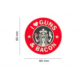 Guns and Bacon Rubber Patch Color JTG