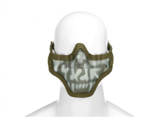 Steel Half Face Mask Death Head OD Invader Gear