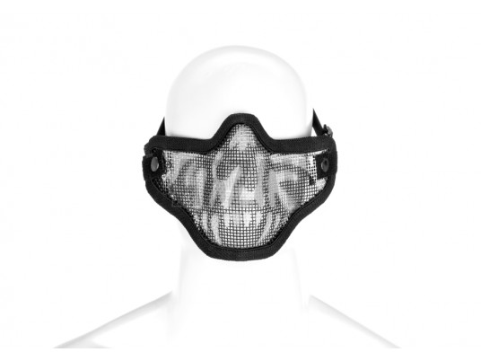 Steel  Half  Face  Mask  Death  Head  Black  (Invader  Gear)