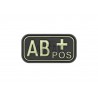 Bloodtype Rubber Patch AB Pos Glow in the Dark JTG