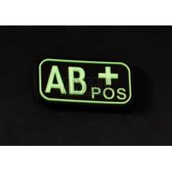Bloodtype Rubber Patch AB Pos Glow in the Dark JTG